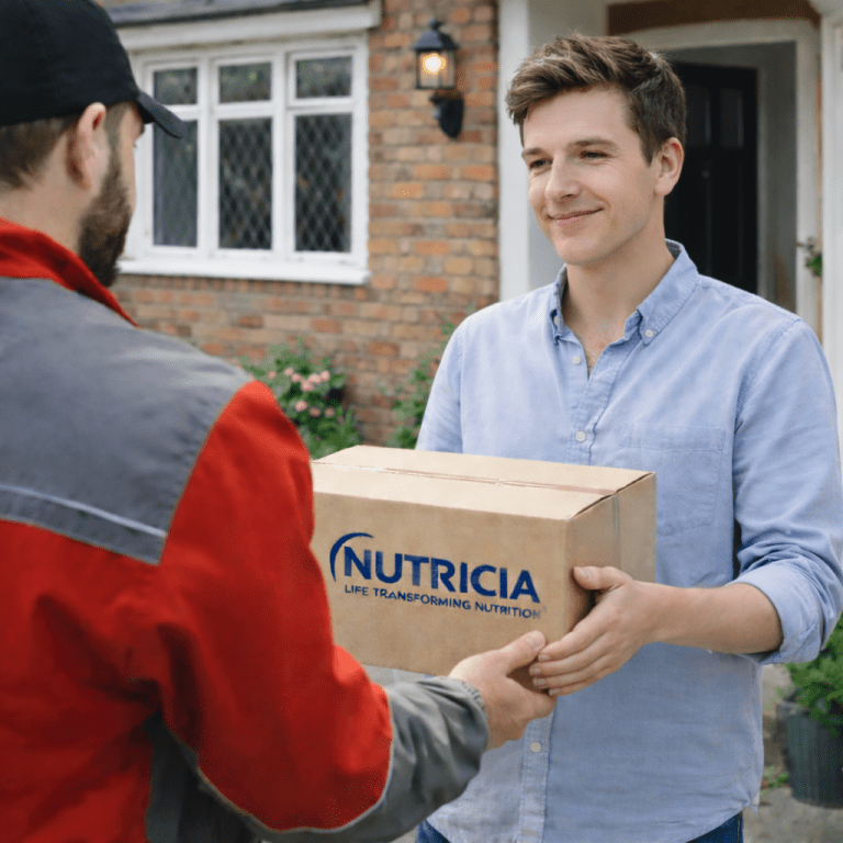 A Van Courier delivering a medical parcel