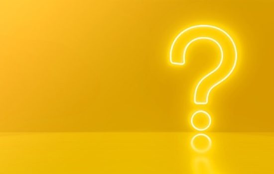 question mark in front of a red color wall background. Business support concept - 3d rendering - illustration.